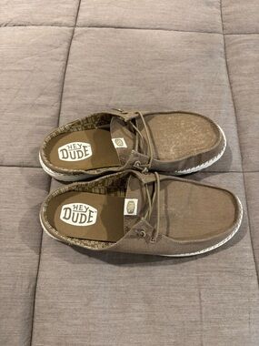 Hey Dude Women’s Brown Canvas Slip-On Shoes - Sz 11
